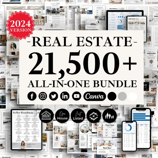2024 HUGE BUNDLE: Real Estate Marketing Templates, Real Estate Template Bundle, Canva Bundle, Canva Templates, Instagram Templates, Real Estate